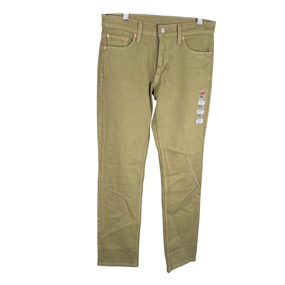Levis 511 Slim Fit Stretch Pants Mens 29x30 Khaki Olive Green 04511-5079